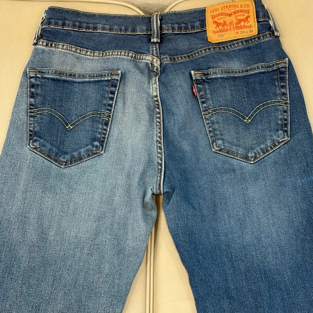 Levis 514 Straight Fit Two Tone Blue Denim Jeans Mens‎ 29x32 00514-0849